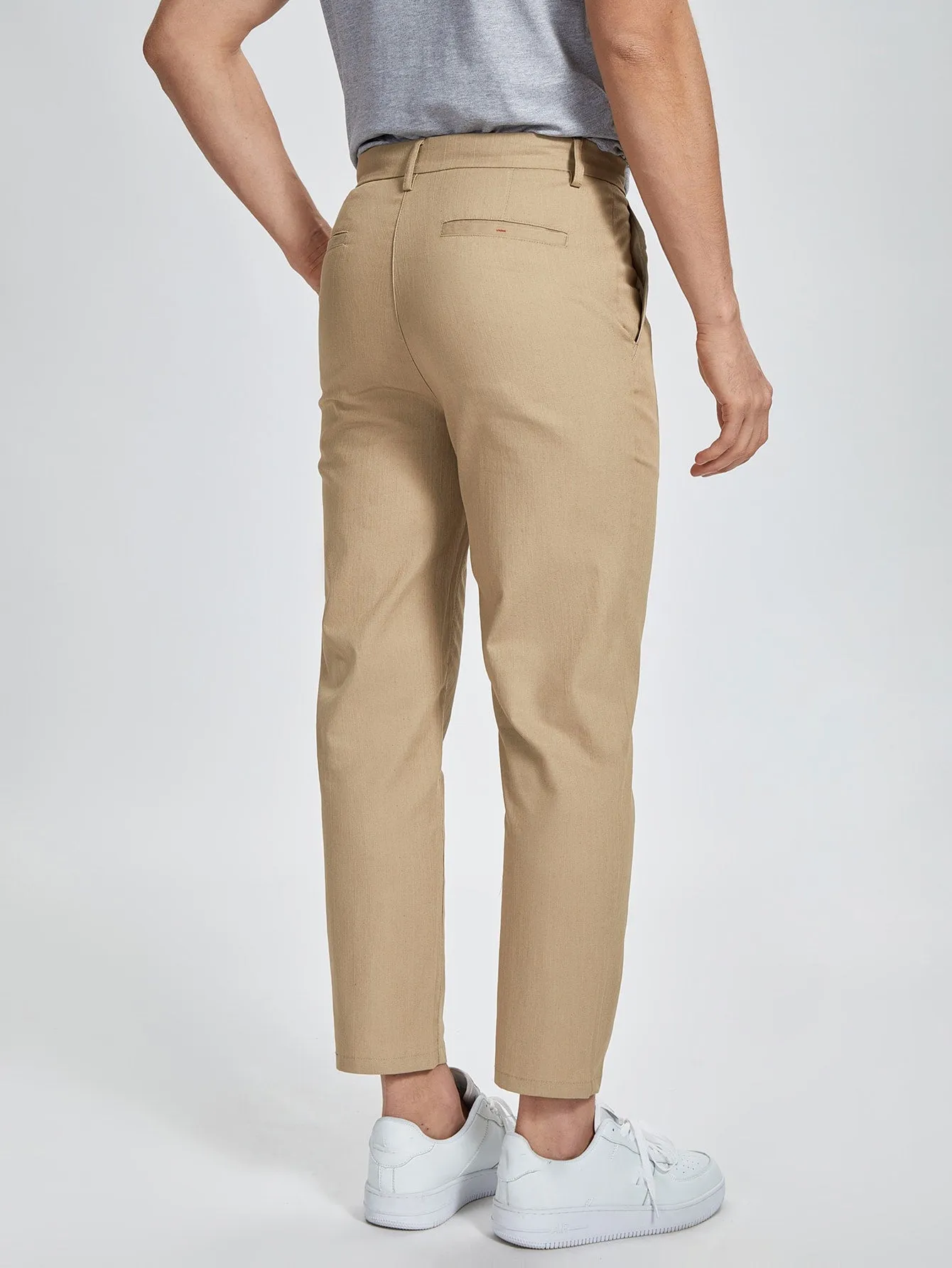 Slant Pockets Zipper Fly Tailored Trousers