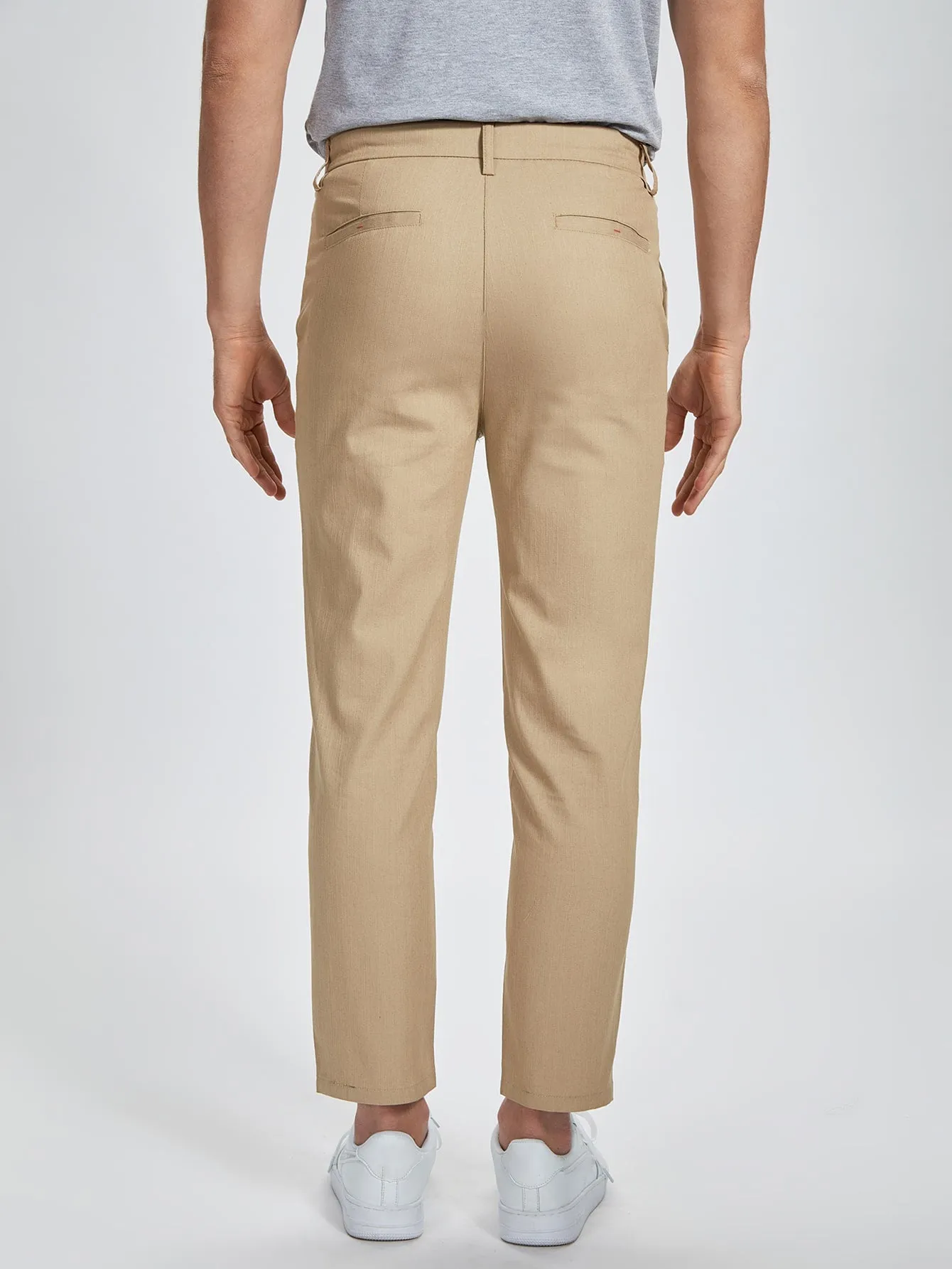 Slant Pockets Zipper Fly Tailored Trousers