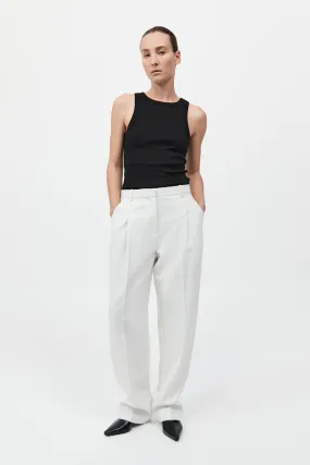 Tailored Pleat Pants - White