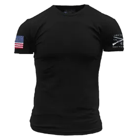 USA Flag Basic T-Shirt - Black