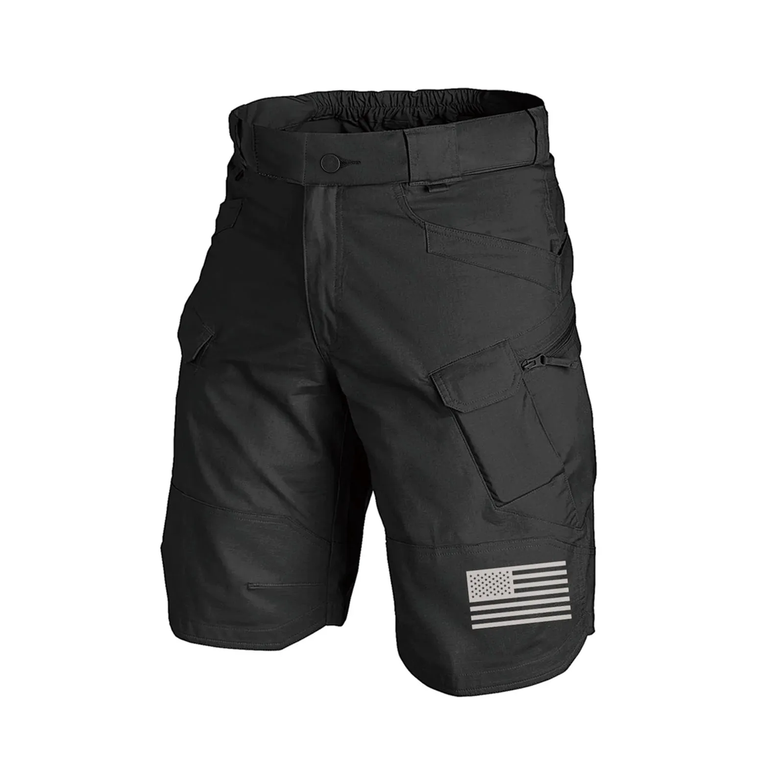 USA FLAG TACTICAL MULTI POCKETS 11'' INSEAM PERFORMANCE CARGO SHORTS