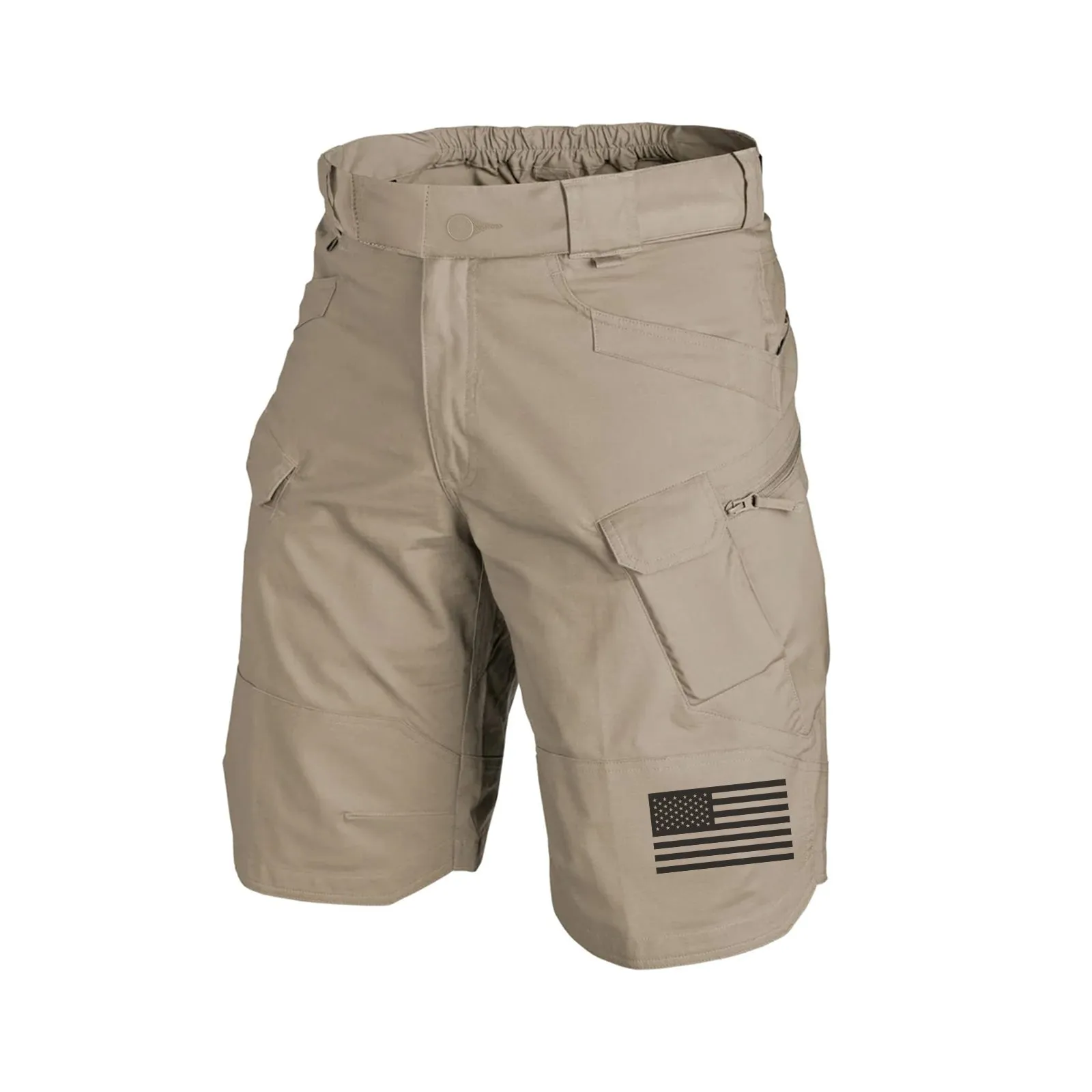 USA FLAG TACTICAL MULTI POCKETS 11'' INSEAM PERFORMANCE CARGO SHORTS