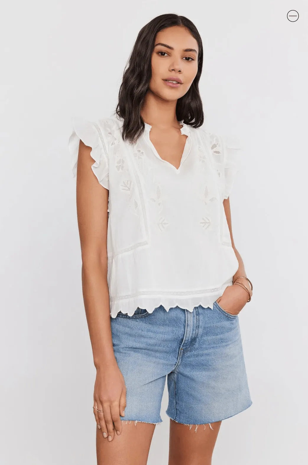 Velvet Charlene Lace Top Off-White