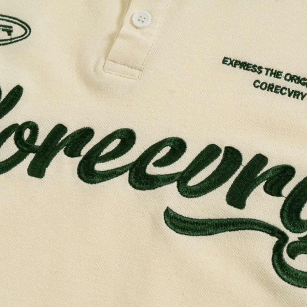 “Vintage Letter Embroidery Polo” Shirts