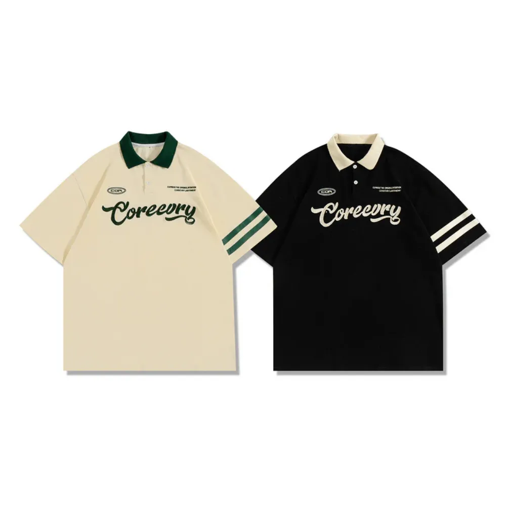 “Vintage Letter Embroidery Polo” Shirts