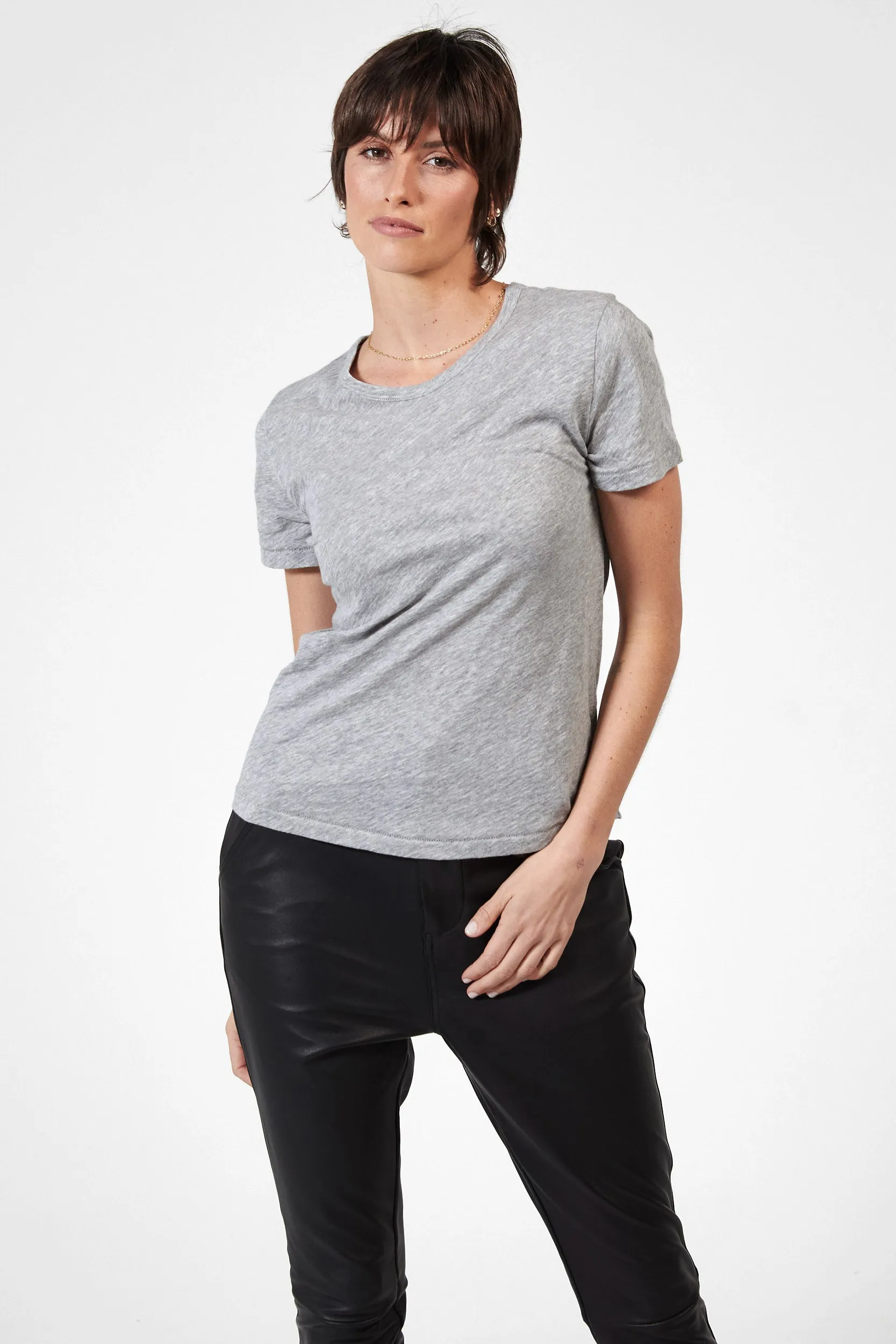 ZEPHYR SLUB TEE - GREY MARL